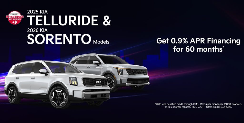 2025 Kia Telluride and 2026 Kia Sorento