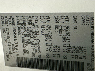 2025 Nissan Frontier SV