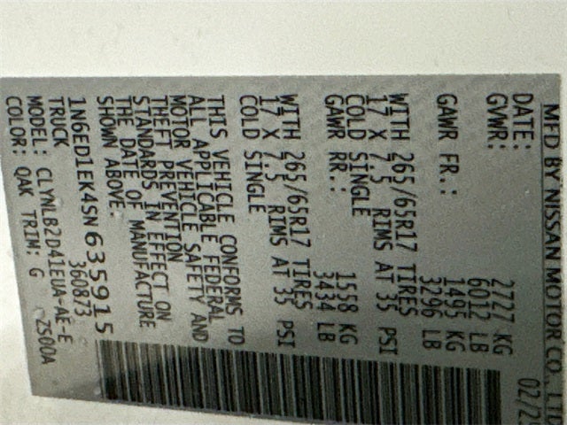 2025 Nissan Frontier SV