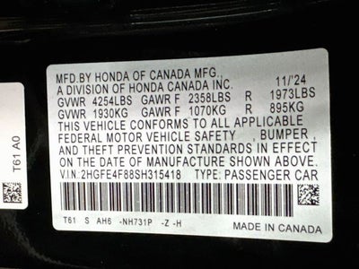 2025 Honda Civic Hybrid Sport