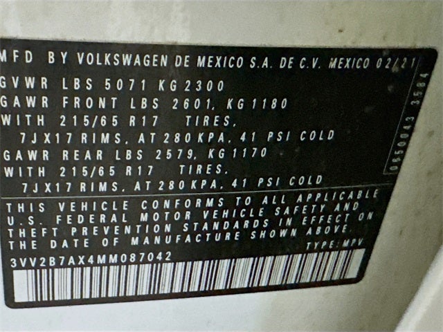 2021 Volkswagen Tiguan 2.0T SE