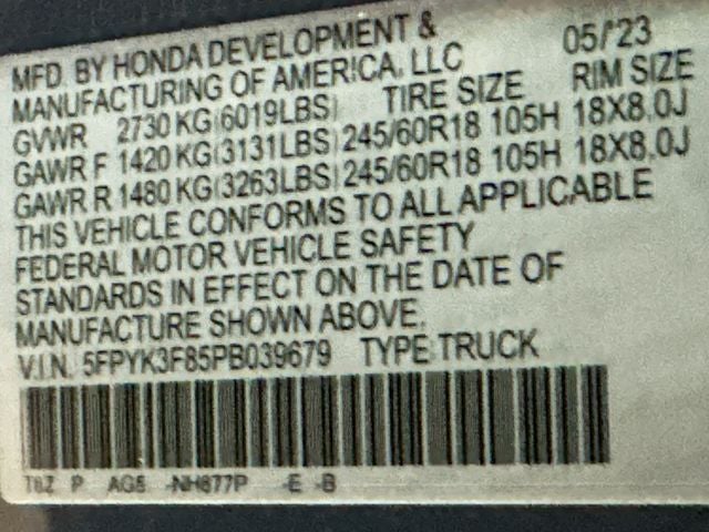 2023 Honda Ridgeline Black Edition