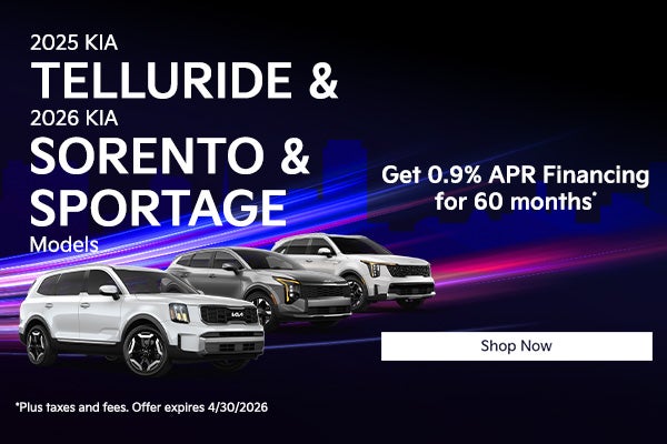 2025 Kia Tellurides, 2026 Kia Sorentos and 2026 Kia Sportage