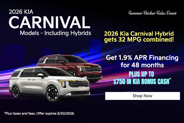 2026 Kia Carnivals - Including Hybrids