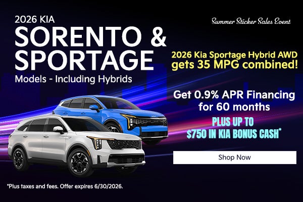 2026 Kia Sorentos and 2026 Kia Sportages - Including Hybrids